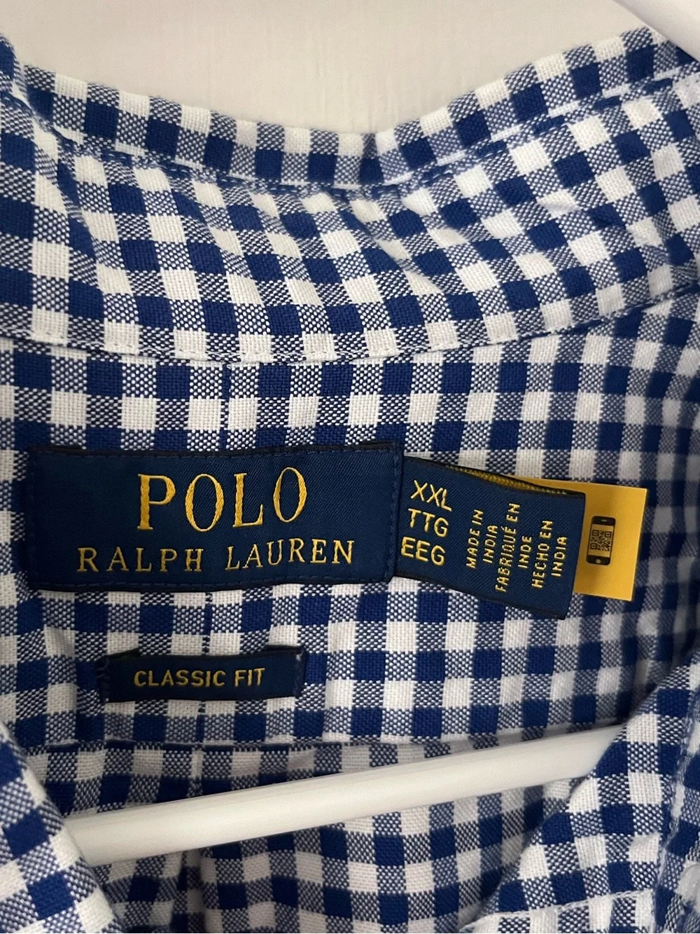 Polo Ralph Lauren Blue Gingham Classic Fit Oxford Shirt Size XXL
